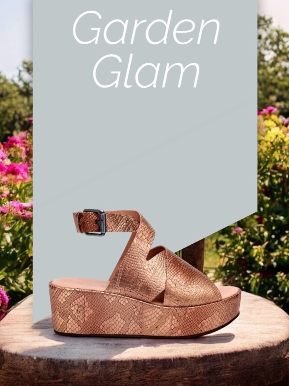 MATISSE RUNAWAY METALLIC LEATHER PLATFORM SANDAL ROSE GOLD SNAKE PRINT SIZE 7 - Picture 7 of 7